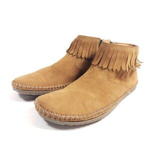 Soul of Africa Women's Size 9.5 Moccasin Bootie Brown Suede Leather